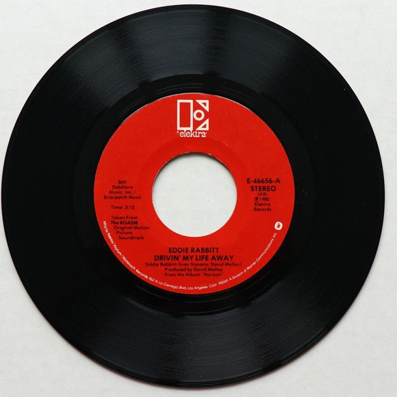 Eddie Rabbit - Drivin' My Life Away / Pretty Lady 45 rpm Vinyl 7" Single E-46656 - Picture 2 of 8